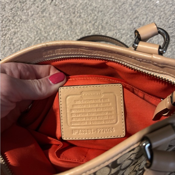 Coach Brown and Orange Signature Tote Bag - Picture 4 of 8